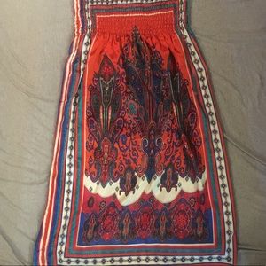 strapless colorful dress